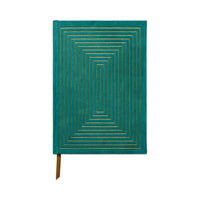 Hard Cover Suede Cloth Journal With Pocket | Linear Boxes